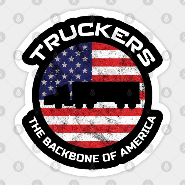 Truckers Backbone of America Gift Truck Driver 18 Wheeler Worker Mid West Sticker by Shirtsurf